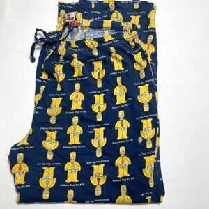 Vintage Homer Simpson Pajama Bottoms - Size M - Father's Day Tie Print - RARE